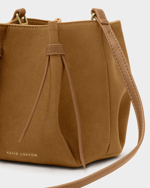 Katie Loxton | Celina Mini Suedette Bucket Bag | Caramel