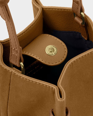 Katie Loxton | Celina Mini Suedette Bucket Bag | Caramel