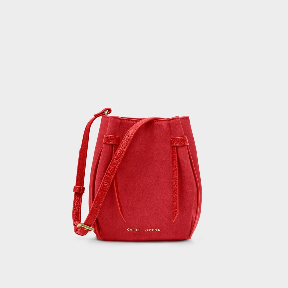 Katie Loxton | Celina Mini Suedette Bucket Bag | Red