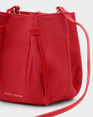 Katie Loxton | Celina Mini Suedette Bucket Bag | Red