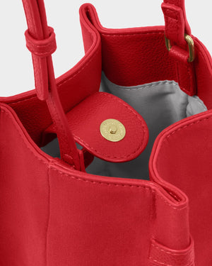 Katie Loxton | Celina Mini Suedette Bucket Bag | Red