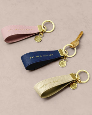 Katie Loxton | Sentiment Metallic Gold Loop Keyring | Heart Of Gold