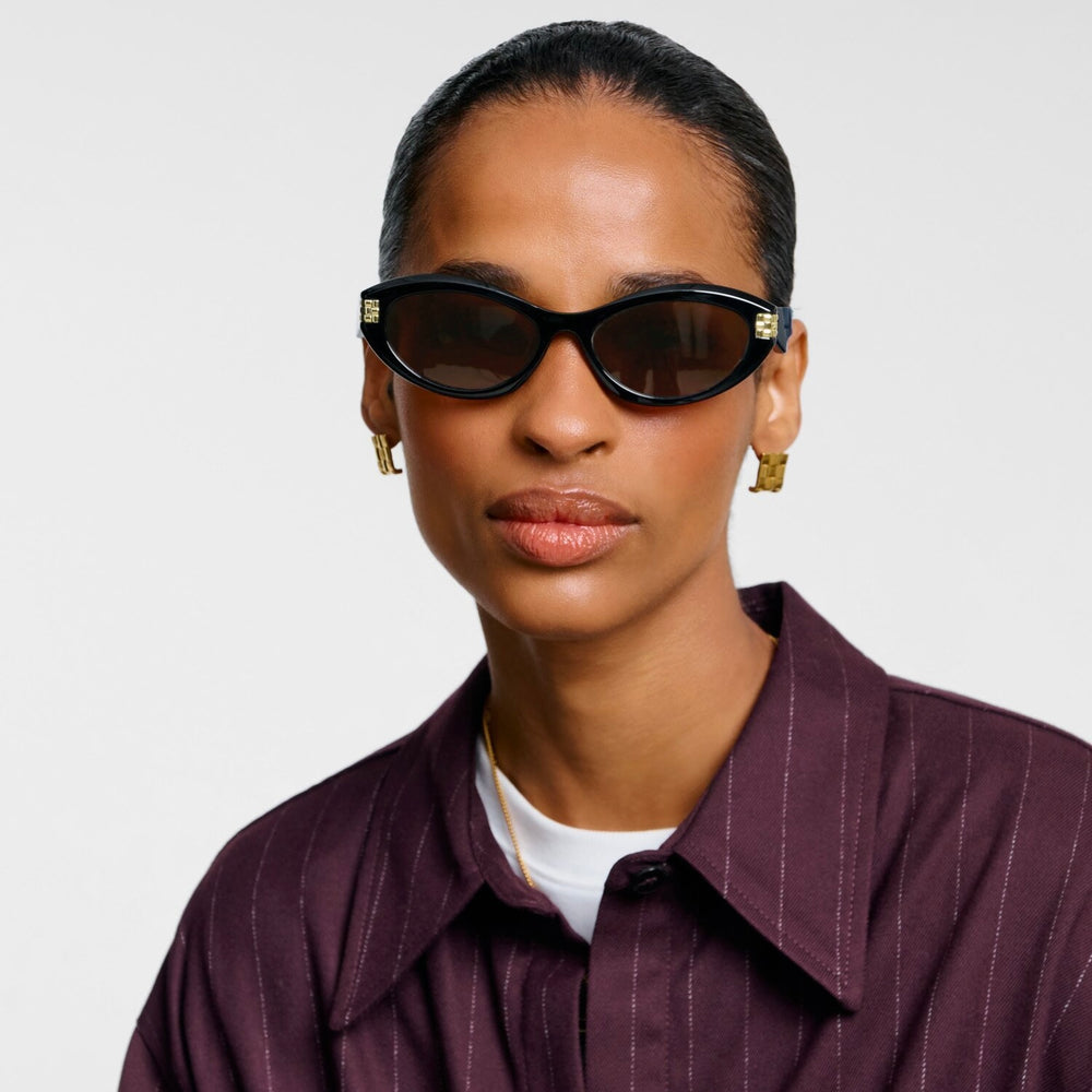 Katie Loxton | Bordeaux Black Slim Oval Sunglasses