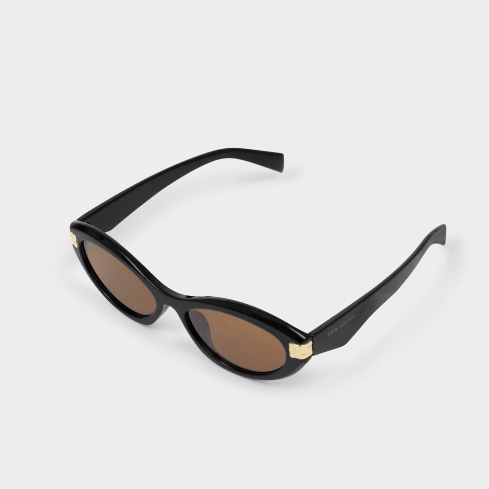 Katie Loxton | Bordeaux Black Slim Oval Sunglasses