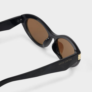 Katie Loxton | Bordeaux Black Slim Oval Sunglasses