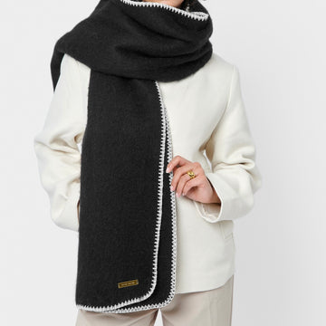 Katie Loxton | Black Whipstitch Scarf