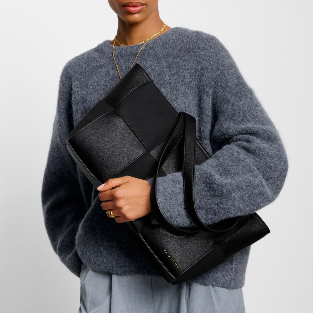 Katie Loxton | Taya Black Woven Tote Bag