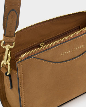 Katie Loxton | Alba Caramel Faux Suede Crossbody Bag
