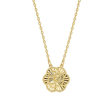 9ct Yellow Gold Romantic Floral Necklace