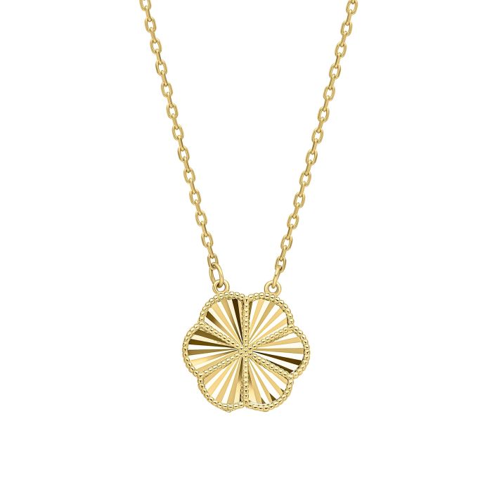 9ct Yellow Gold Romantic Floral Necklace