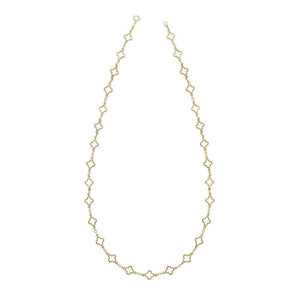 9ct Yellow Gold Quatrefoil Station Clover Necklace