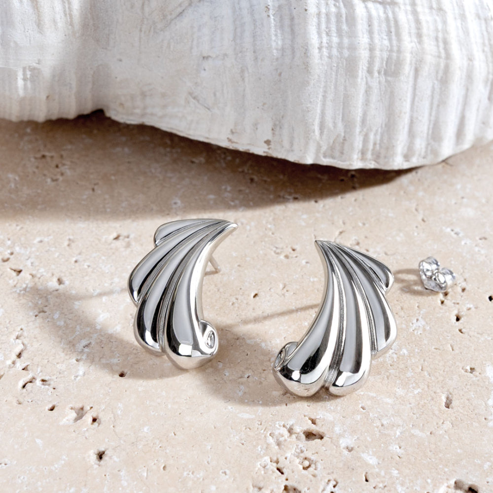 Kit Heath | Sterling Silver Ocean Inspired Grande Stud Earrings