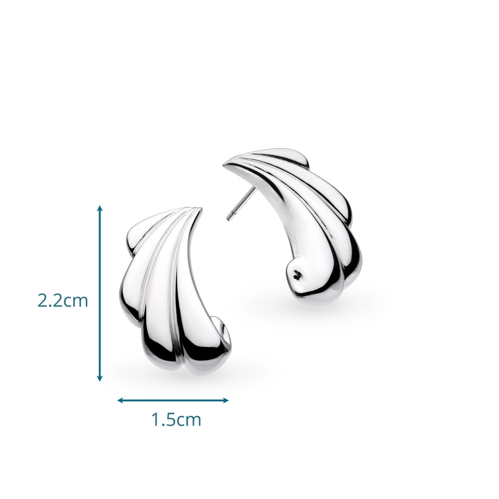 Kit Heath | Sterling Silver Ocean Inspired Grande Stud Earrings