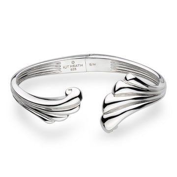 Kit Heath | Sterling Silver Ocean Inspired Grande Hinged Bangle