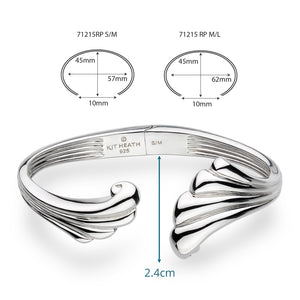 Kit Heath | Sterling Silver Ocean Inspired Grande Hinged Bangle
