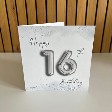 Balloon 16th Birthday Card