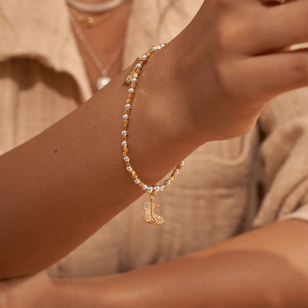 ChloBo | Gold and Silver Folded Feather Bracelet