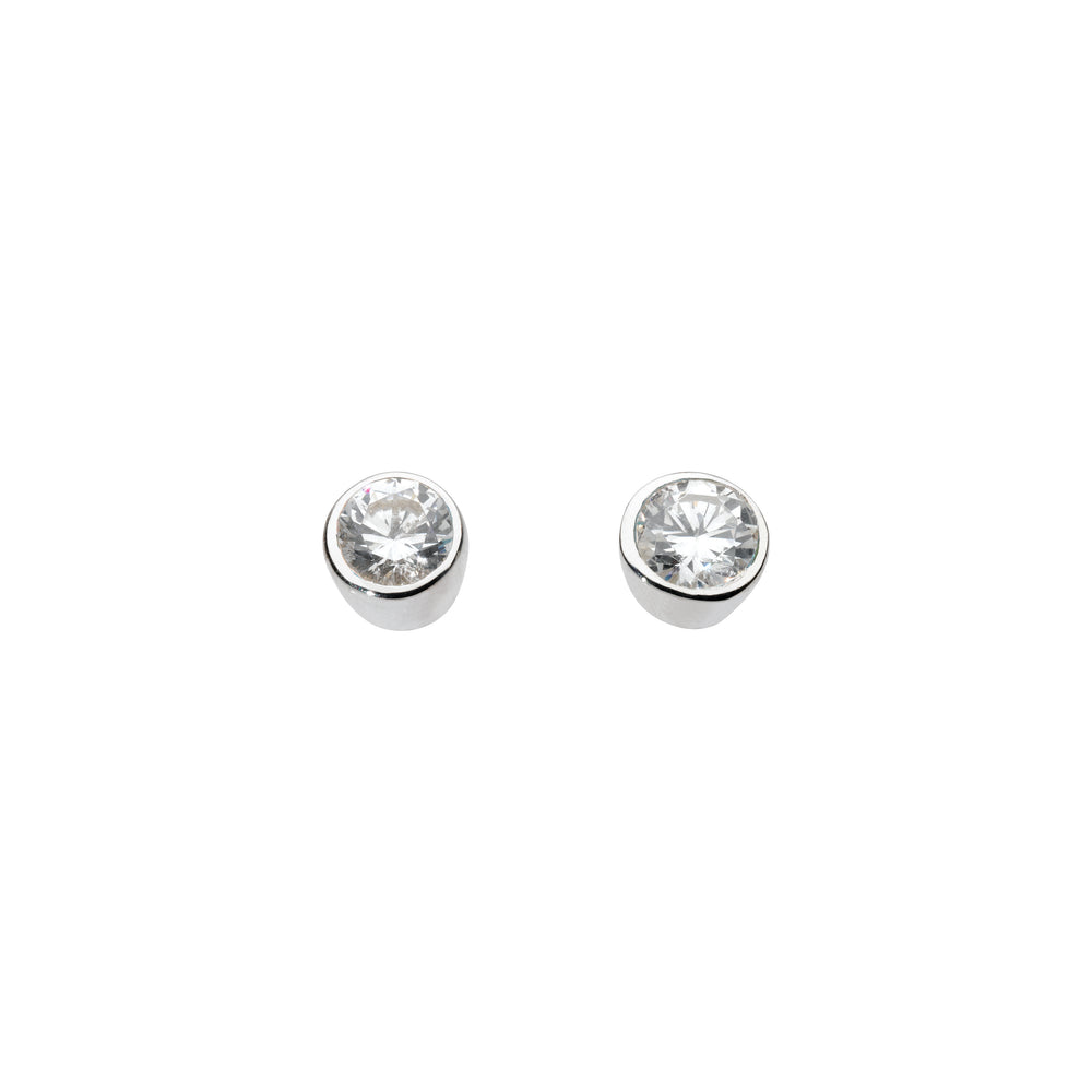 Sterling Silver Round 4mm CZ Stud Earrings