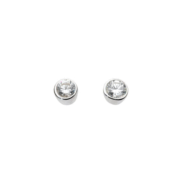 Sterling Silver Round 4mm CZ Stud Earrings