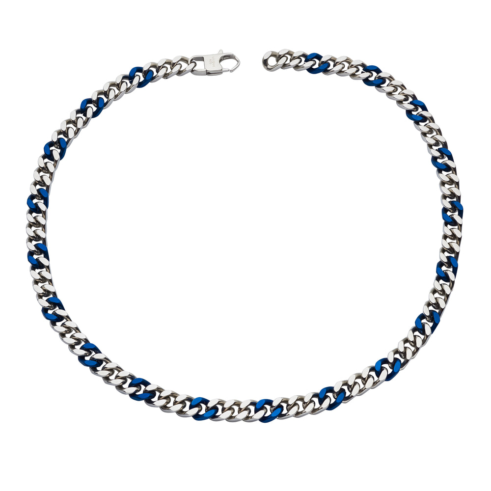Unique & Co | Stainless Steel Necklace Blue Matte IP and Polished Finished