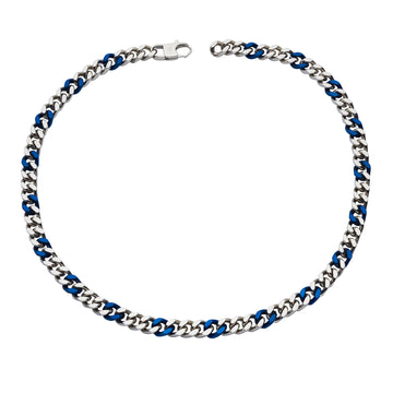 Unique & Co | Stainless Steel Necklace Blue Matte IP and Polished Finished