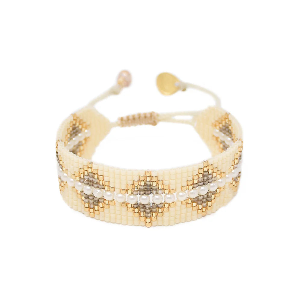 Mishky | Metzi Beige and Gold Pearl Bracelet
