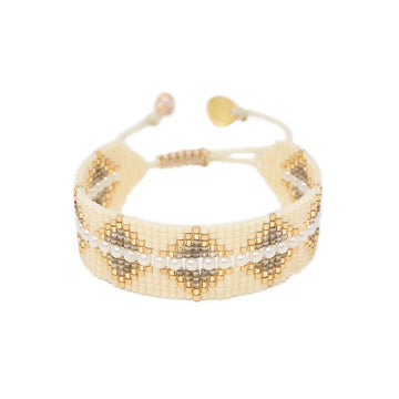 Mishky | Metzi Beige and Gold Pearl Bracelet