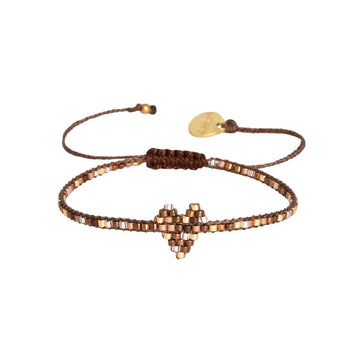 Mishky | Heartsy Row Brown Bracelet