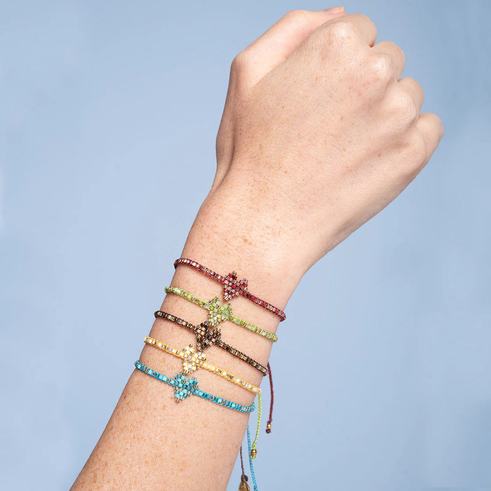 Mishky | Heartsy Row Brown Bracelet