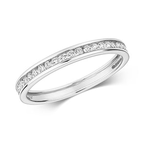 9ct White Gold Channel Set Diamond Eternity Ring