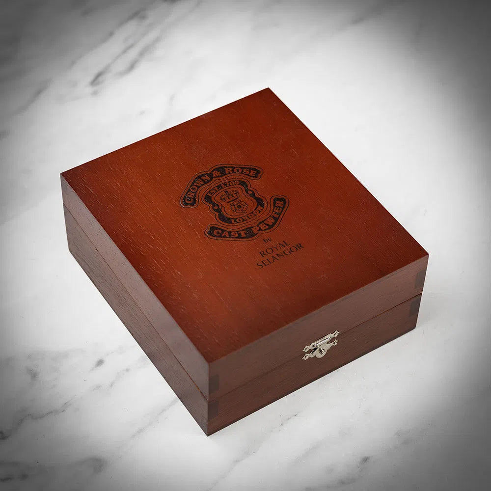 Royal Selangor | Pewter Crown & Rose Hip Flask in Presentation Box