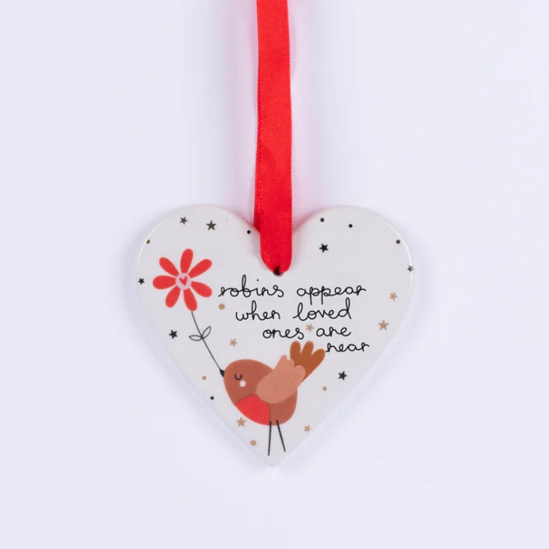 Belly Button Designs | Ceramic Heart Hanging Decoration | Robins Appear