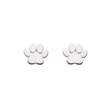 Sterling Silver Small Paw Print Earrings