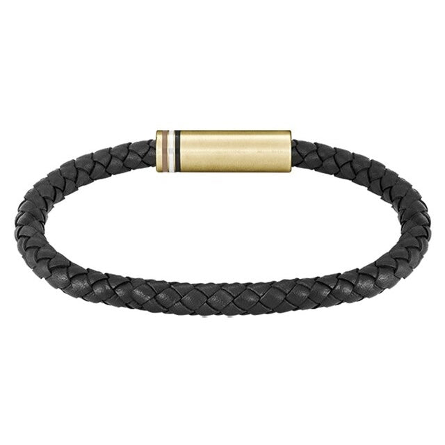 Boss | Black Braided Leather Bracelet