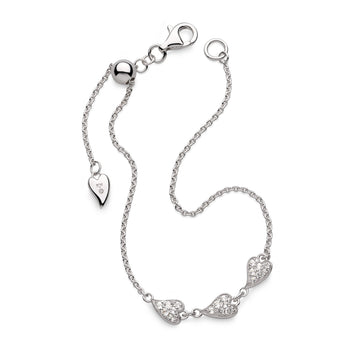 Kit Heath | Desire Cherish Pave Heart Triplet Slider Bracelet
