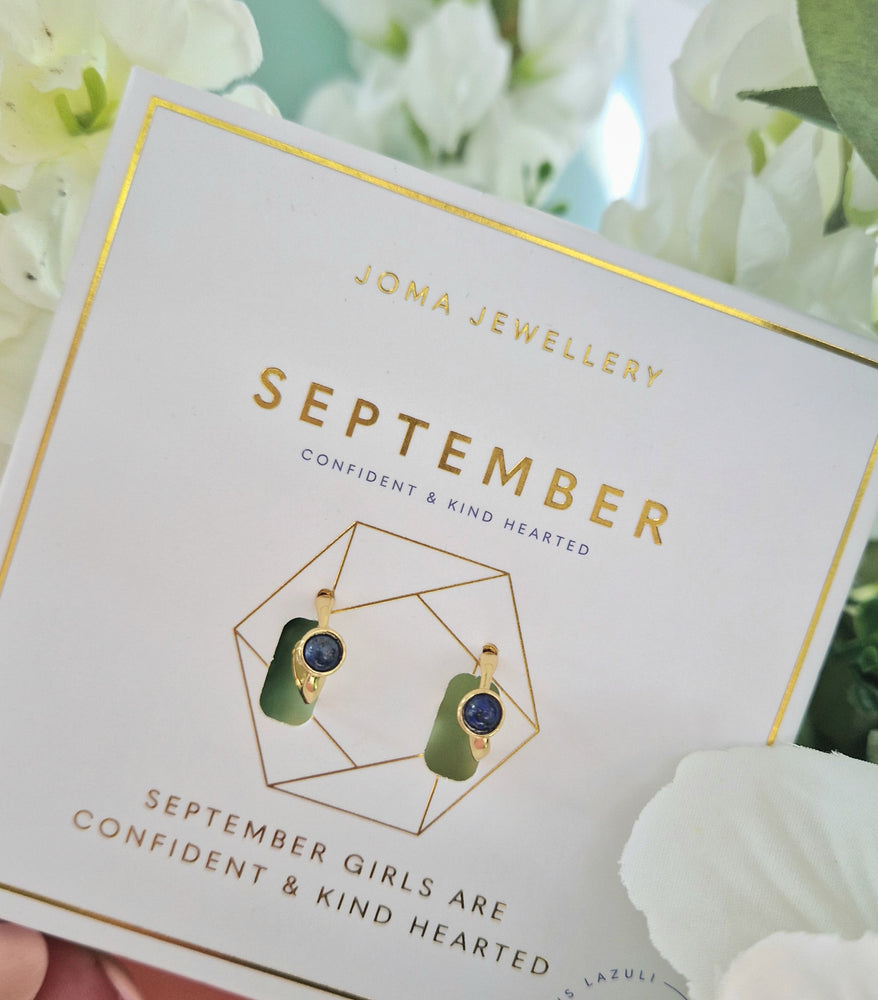 Joma Jewellery | September Birthstone Hoop Earrings