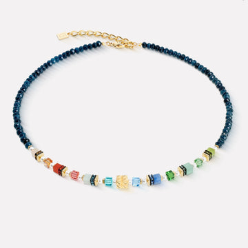Coeur De Lion | Sparkling Princess Spikes Gold-Multicolour Necklace