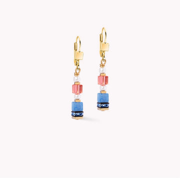 Coeur De Lion | Sparkling Princess Spikes Gold-Multicolour Earrings
