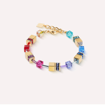 Coeur De Lion | Geocube Iconic Metallic Rainbow Gold Bracelet