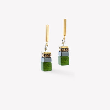 Coeur De Lion | Geocube Precious Motion Forest Light Gold Earrings