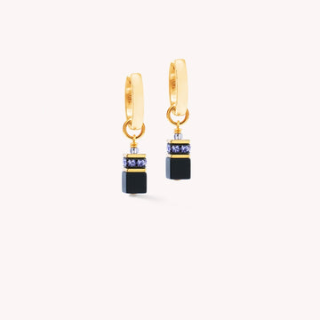Coeur De Lion | Geocube Precious Classic Blue Moon Gold Hoop Earrings