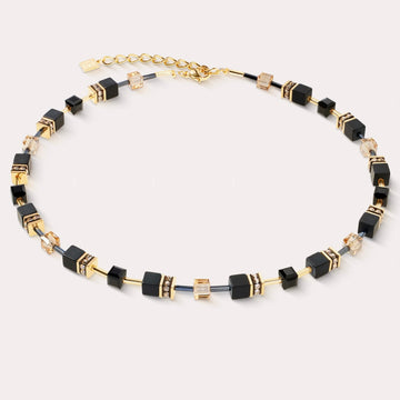Coeur De Lion | Geocube Onyx Black Gold Necklace