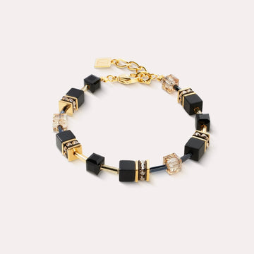 Coeur De Lion | Geocube Onyx Black Gold Bracelet