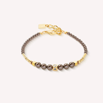 Coeur De Lion | Shimmering Princess Pearls Gold Brown Bracelet
