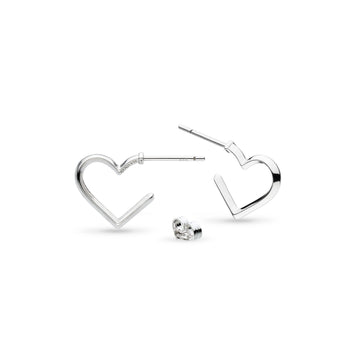 Kit Heath | Love Silver Heart Hoop Earrings