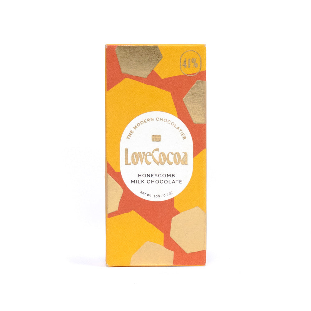 Love Cocoa Mini Honeycomb 41% Milk Chocolate Bar 20g