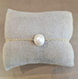 9ct Gold 10mm Freshwater Pearl Bracelet