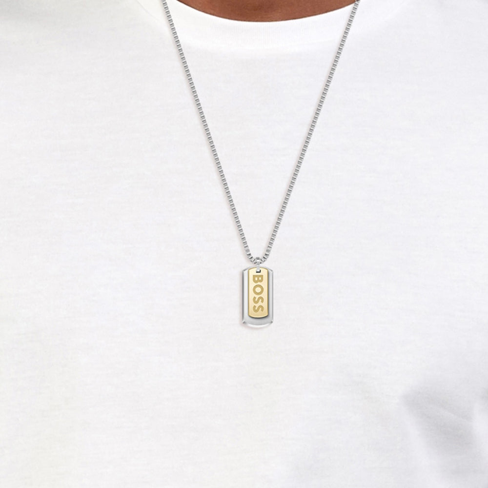 Boss | Men’s Devon Two Tone Tag Necklace