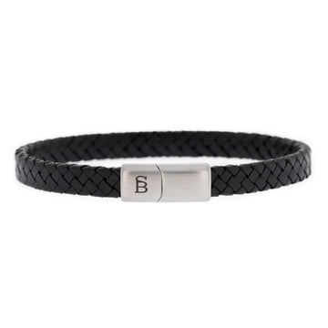 Steel & Barnett | Black Leather Braided Bracelet