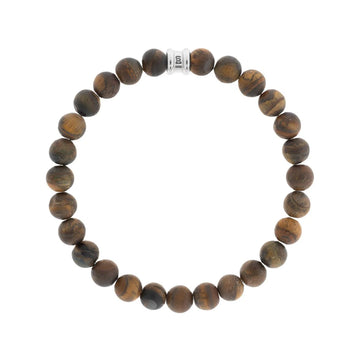 Steel & Barnett | 8mm Matte Round Tiger Eye Gemstone Beaded Bracelet